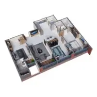 Apex Vedantaa Moshi 3 BHK Floor Plan Image